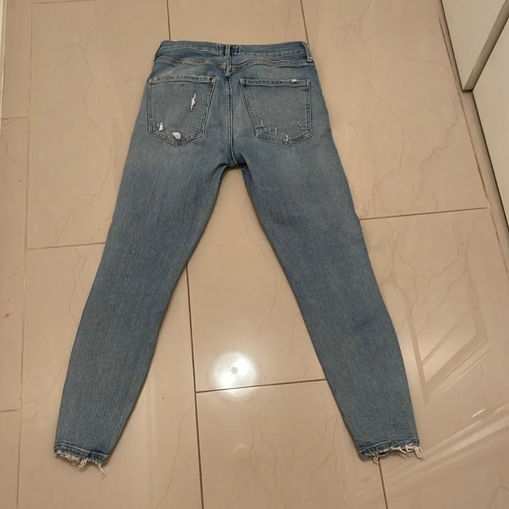 AGOLDE Sophie High Rise Ankle Crop Vertigo‎ Distressed Jeans women’s Sz 26 Blue